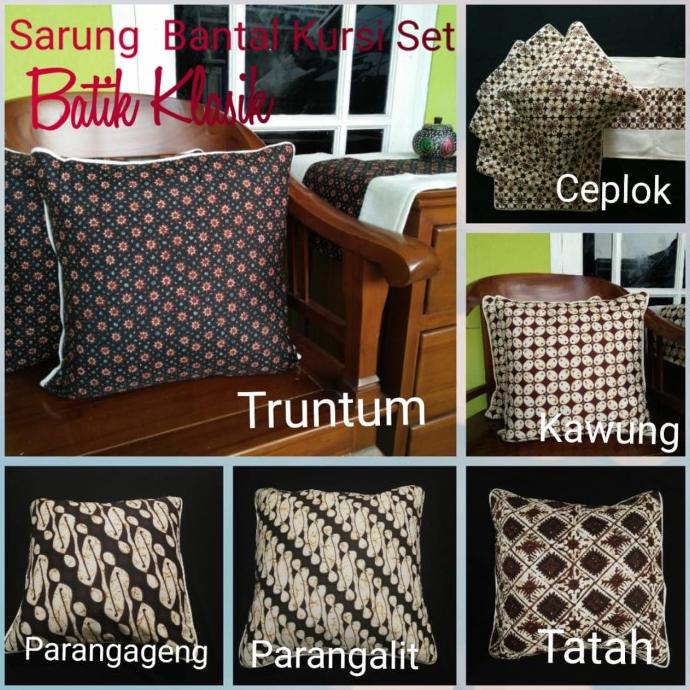 Sarung Bantal Kursi Set Batik Klasik