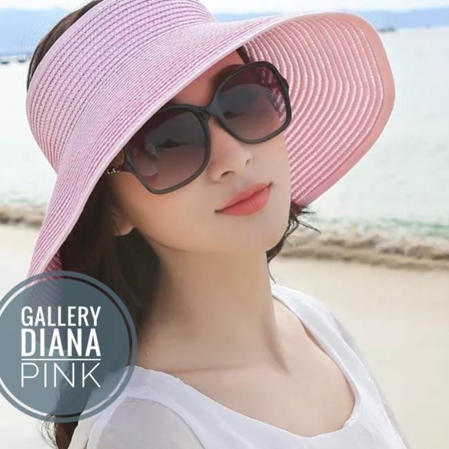 topi lebar rajut import - Hitam