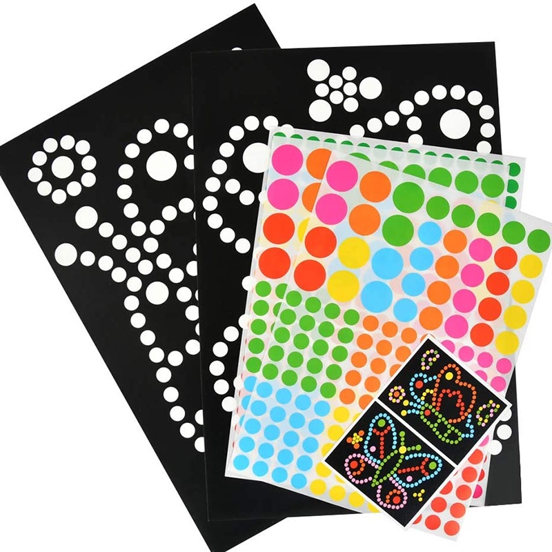 Stiker Planar Puzzle Dot Anak Primer Mosaik Mewarnai Balita Kerajinan Seni DIY Untuk Anak Perempuan Laki-Laki