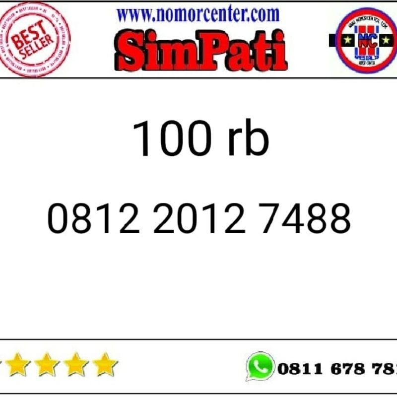 Kartu Perdana Simpati 0812 xxxx 7488 Tengah Tahun 2012 Rapih B11