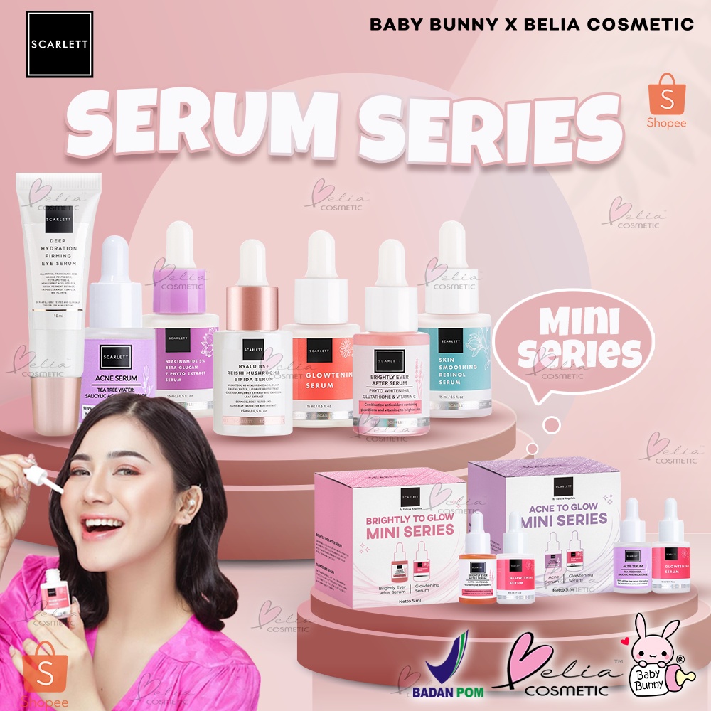 ❤ BELIA ❤ SCARLETT Whitening Serum series | Face Series | Skin Serum | Eye Serum | Serum Mini Series | Brightening | Acne | Niacinamide | BPOM