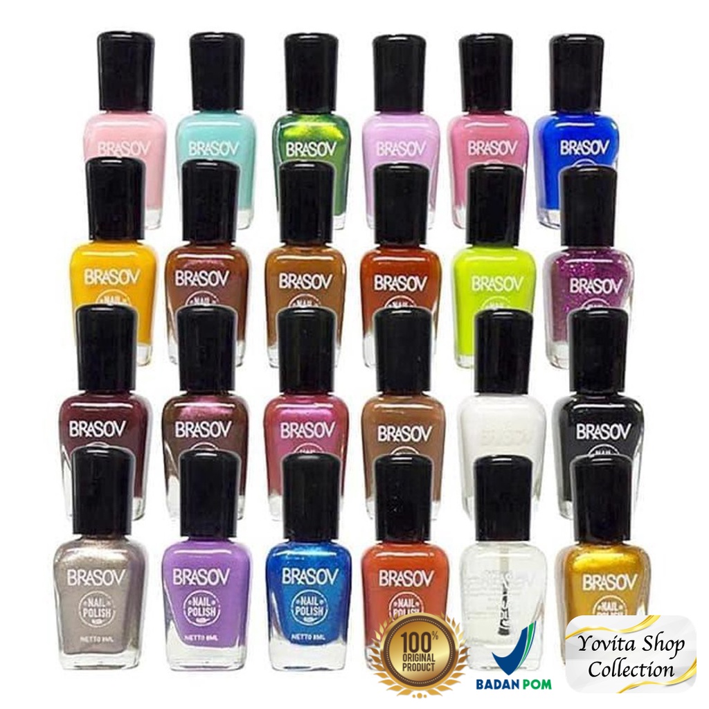 Kutek Brasov Warna Halal Murah 8ml | Cat Kuku Nail Polish 8ml BPOM