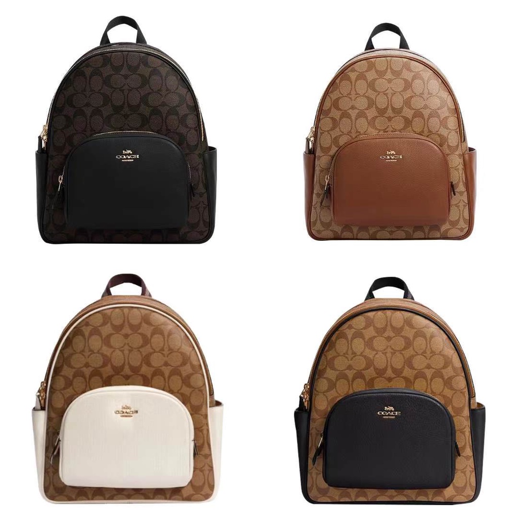111/[Instant/Same Day]coach  5671 Medium Ladies PVC With Leather Backpack  beibao