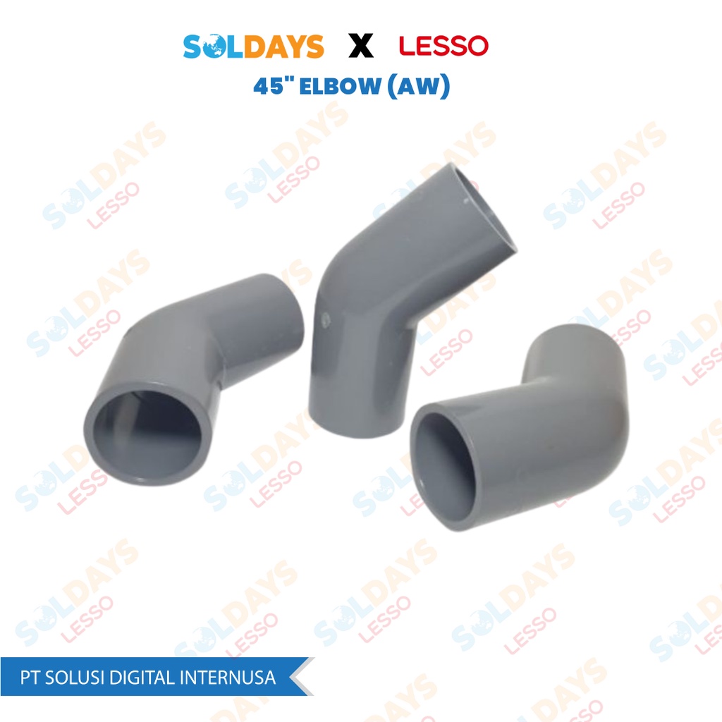 Lesso 45 inch Elbow (AW) 4inch / 45&quot; Elbow (AW) 4&quot; / Sambungan Pipa Lesso / PVC Fitting