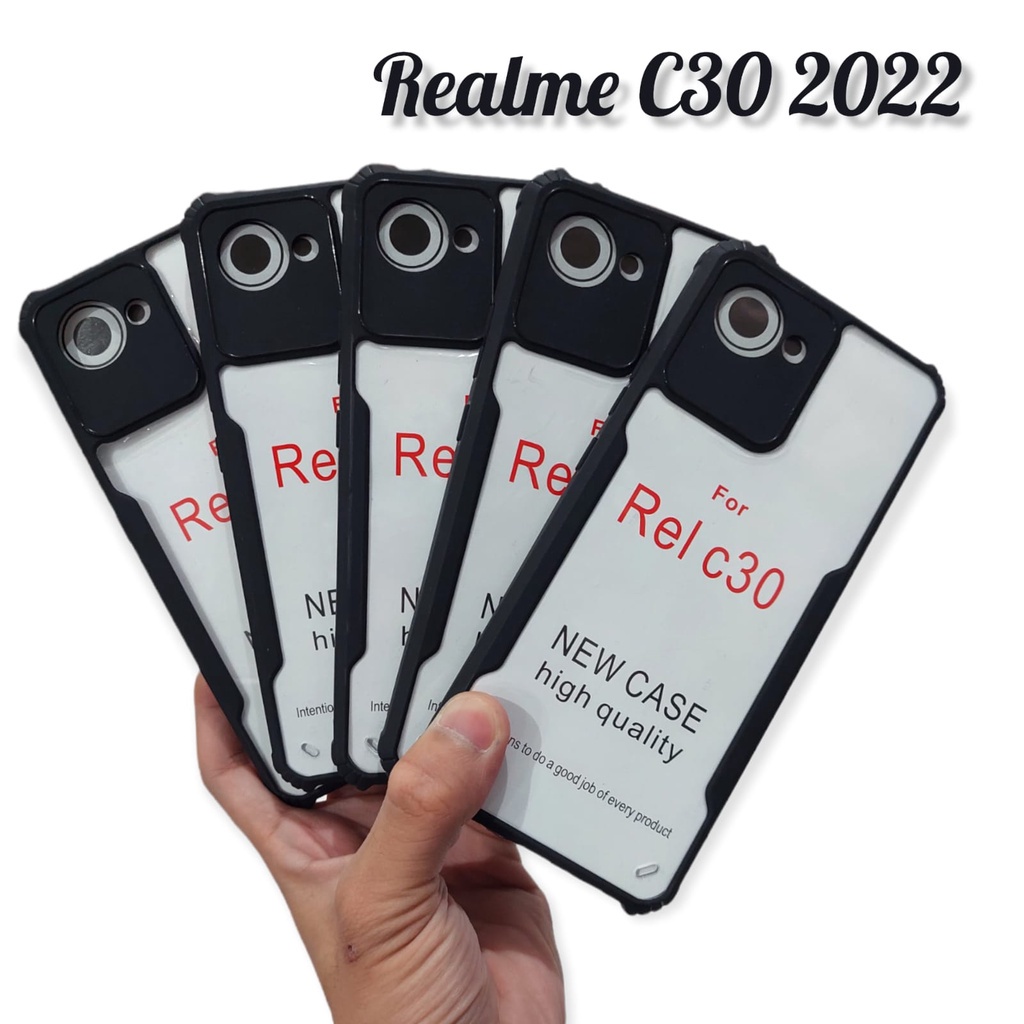 Anti Shocking Realme C35/C25/C25S/C25Y/C30S/C31/C30/C20/C53/GT MASTER Hardcase List Hitam Acrylic Case