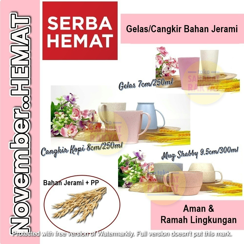 Gelas/Cangkir/Mug Bahan Jerami