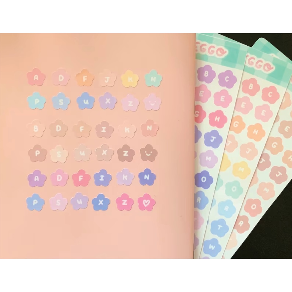 

Cute Flower Alphabet & number Sticker Sheets Letter Stickers Planner & Bullet Journal Stickers Stationery