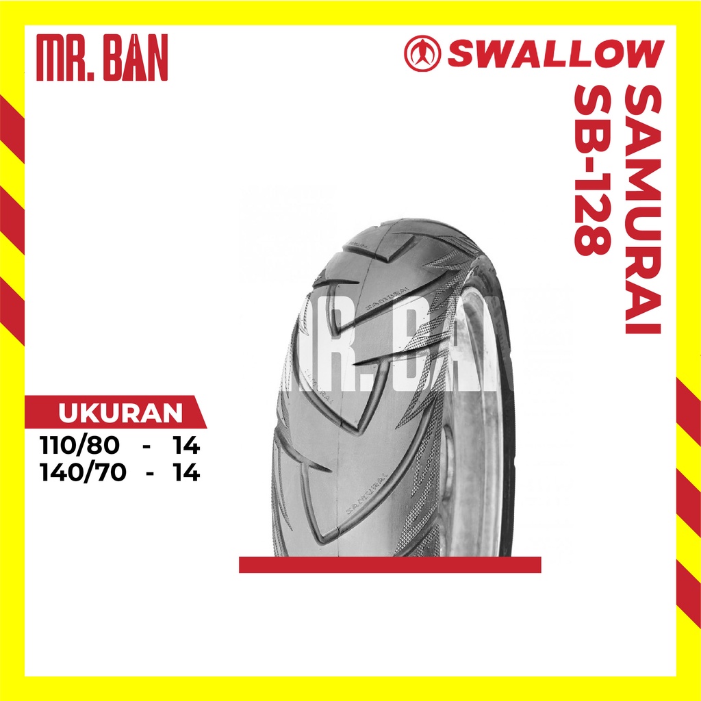 BAN MOTOR AEROX RING 14 SWALLOW SAMURAI SB-128 TUBLES 110/80 140/70 TL DEPAN BELAKANG | AEROX | XMAX | VARIO