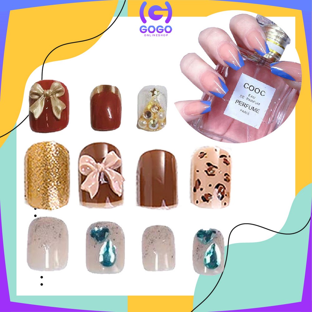 GOGO-K80 Kuku Palsu Motif Wanita Korea Perawatan Kuku Sticker Kuku Anti Air Hiasan Kuku Nail Art Kuku Palsu