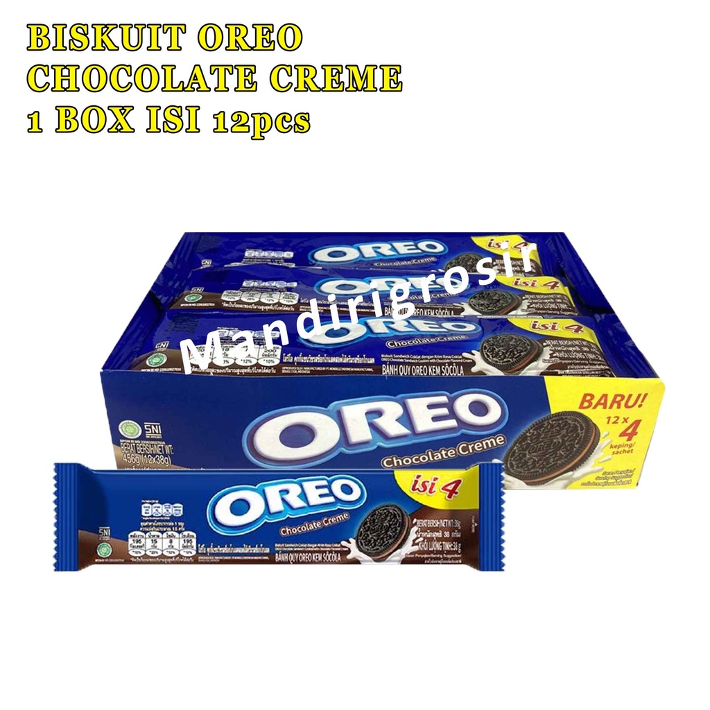 Biskuit * Oreo * Biskuit Sandwich Coklat Dengan Krim Vanilla &amp; Coklat * 1 Box 12pcs