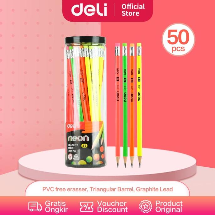 

Sale Deli EU51806 Grafit Pensil Kayu 50 Pcs/Tube 4 Warna dengan penghapus /ALAT TULIS AESTHETIC/ALAT TULIS SEKOLAH/ALAT TULIS SET/ALAT TULIS LENGKAP/ALAT TULIS ANAK/ALAT TULIS LUCU