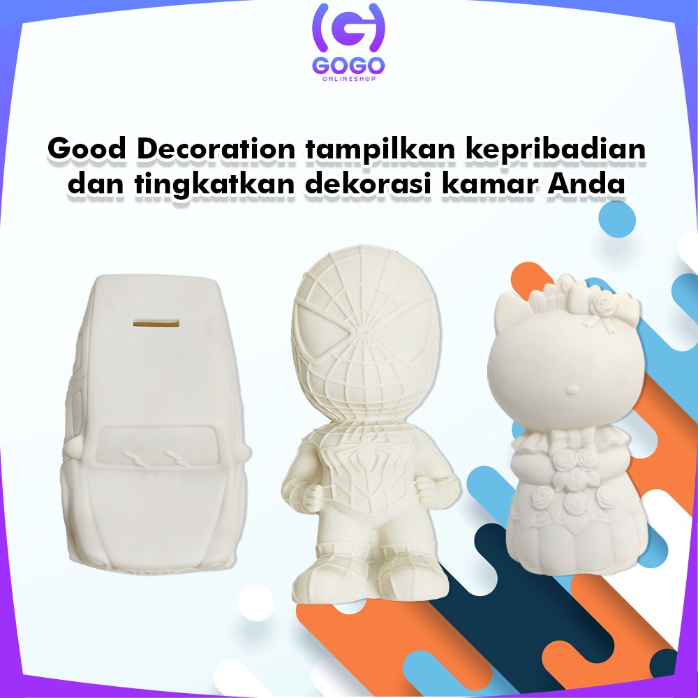 GOGO-M255 Celengan Anak Lukis Karakter / Mainan Edukasi Paket Melukis Anak / Celengan Unik Mewarnai / Tabungan Anak Lucu