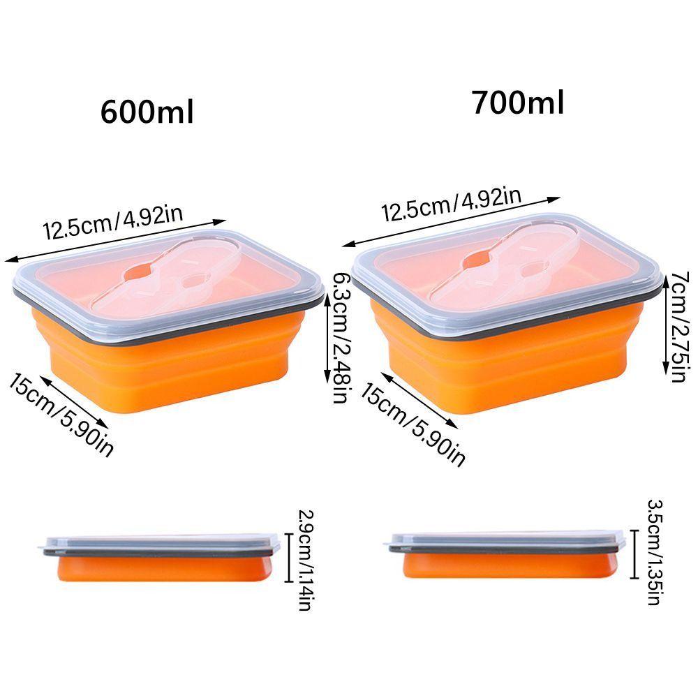 SOLIGHTER Folding Bento Box Portable Rectangle Grid for Students Office Workers Leakproof Food Containers