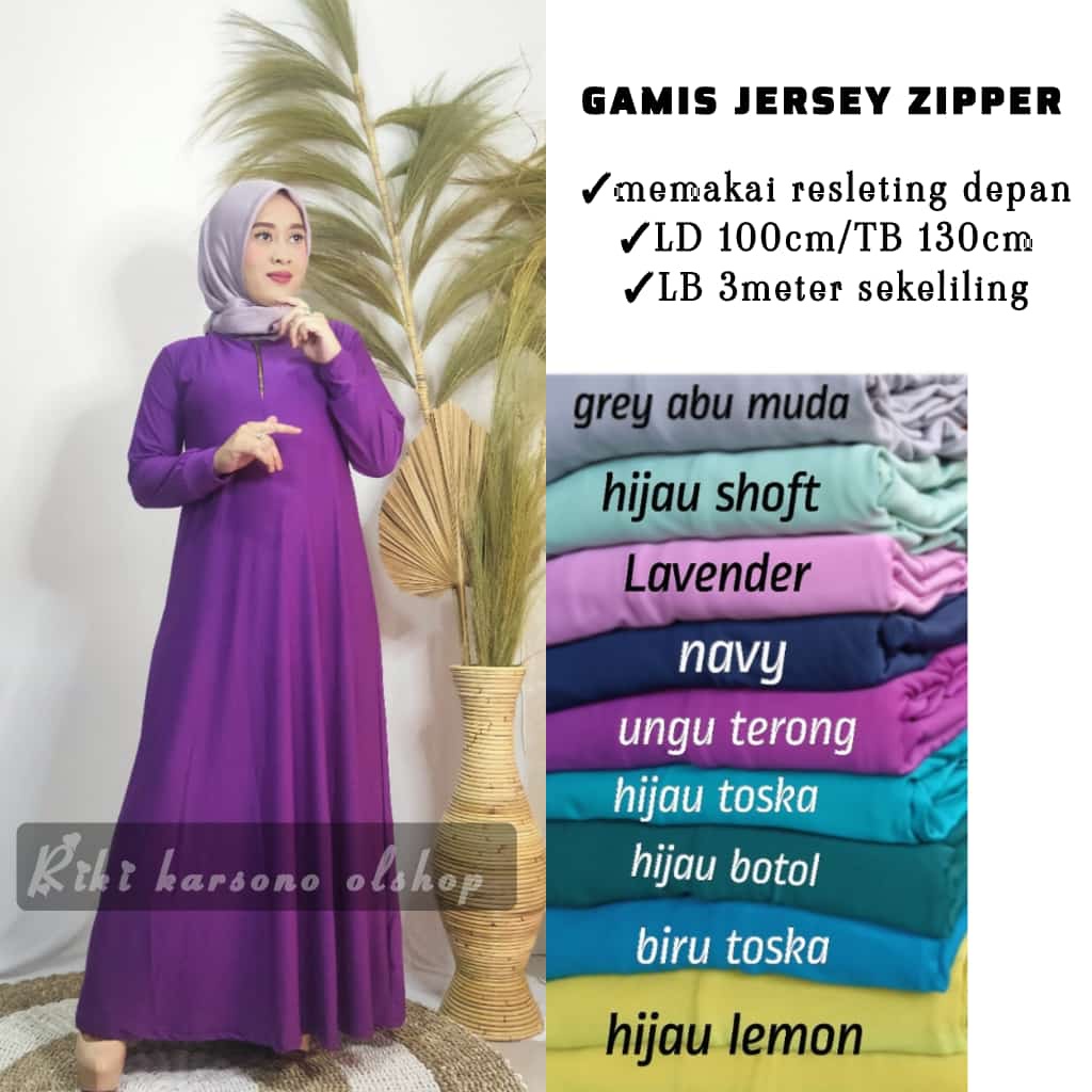 Amelia Fashion - Gamis Polos Busui/Gamis Resleting Depan/rika amelia olshop