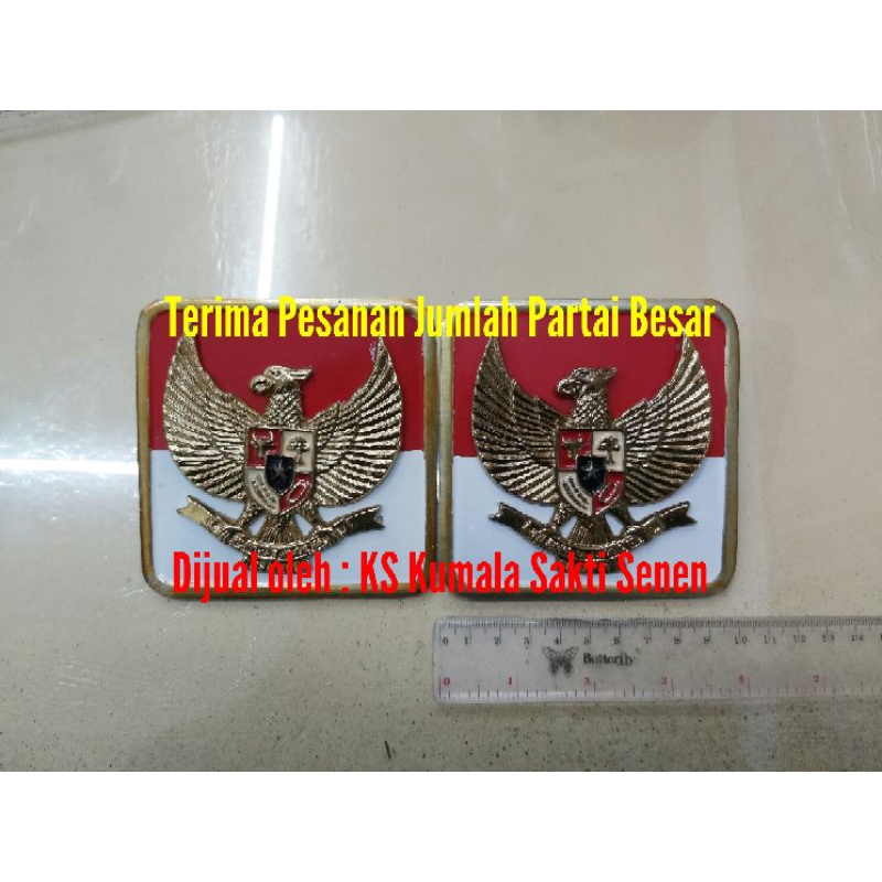 Plat Mobil Garuda Dasar Merah Putih dan Hitam | Emblem Peneng Mobil Garuda