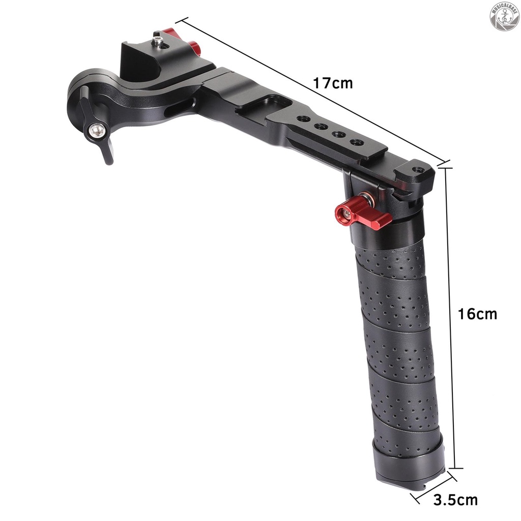 Andoer Handle Sling Aluminum Dengan Cold Shoe Universal 1 / 4 3 / 8 Interface Pengganti Untuk DJI Ronin S 2 / Ronin SC 2 Gimble