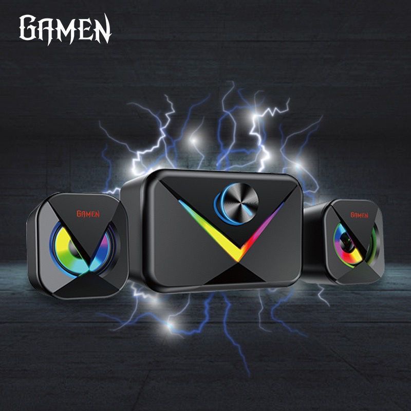 GAMEN GAMING SPEAKER SUBWOOFER WITH RGB LIGHT FOR KOMPUTER / LAPTOP GS10 GARANSI 1 TAHUN