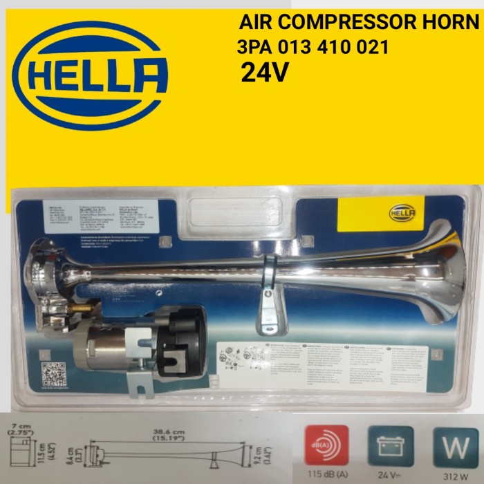 Jual HELLA AIR COMPRESSOR 24V/KLAKSON ANGIN 3PA 013 410 021 Shopee