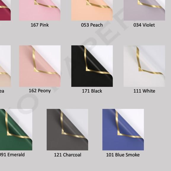 

[20 LEMBAR] Flower Wrapping Paper List Gold Solid Kertas Buket Bunga - Peach