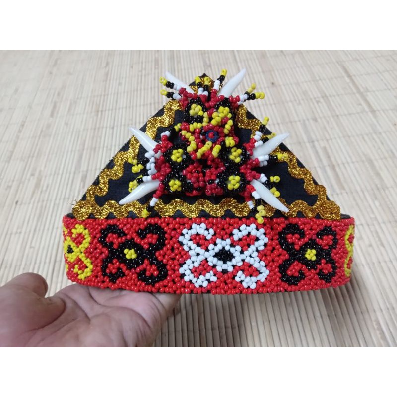 IKAT KEPALA MAHKOTA TARING MANIK/MONTE KHAS KALIMANTAN PAKAI TARING
