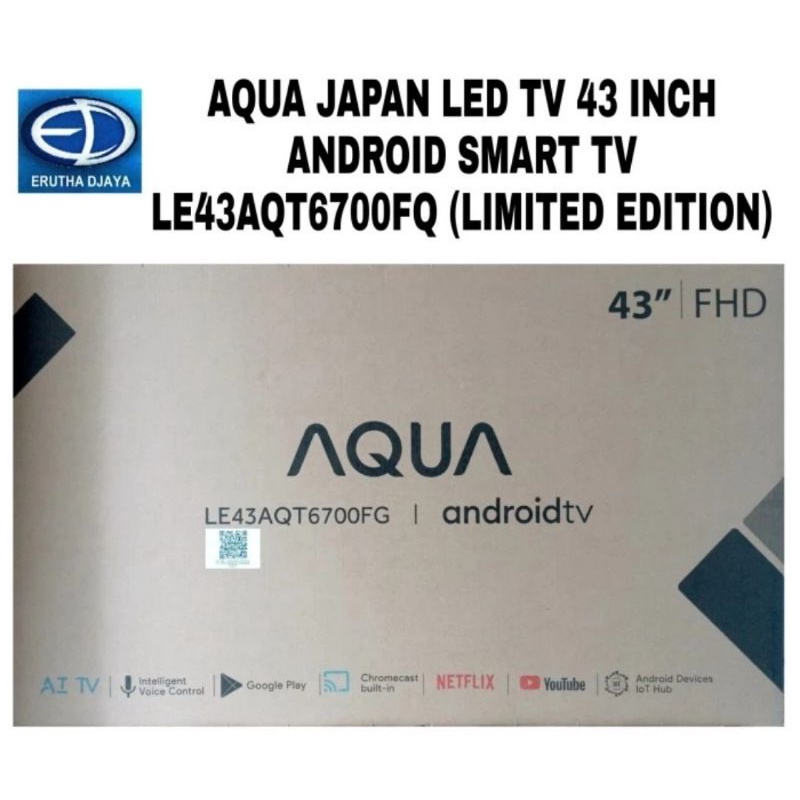 tv led aqua 43inch android smart aqua led tv 43inch le43AQT6700FG