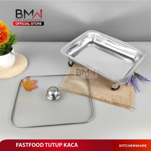 TEMPAT Makan TUTUP KACA FULL Prasmanan Fastfood Wadah Saji Lauk Chafing Dish Tutup Kaca Motif Ukiran Serving Dish Stainless Steel