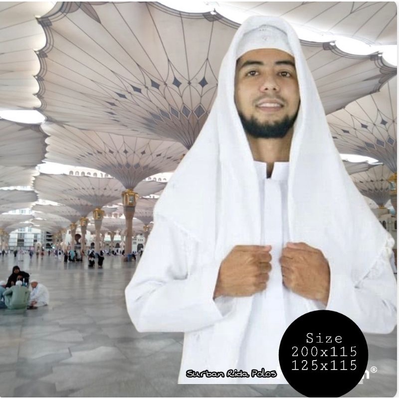 Sorban Majelis / Sorban rida putih polos panjang / sorban putih panjang / sorban panjang / sorban ha