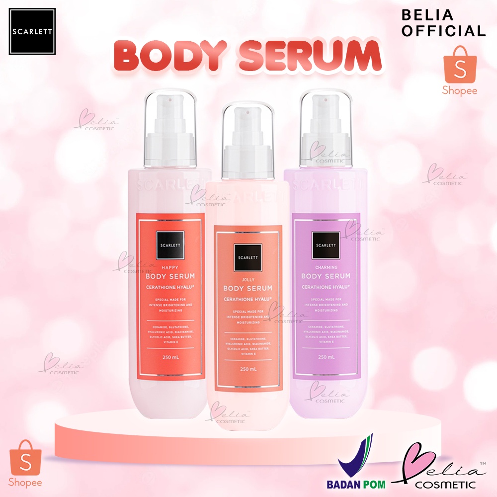 ❤ BELIA ❤ SCARLETT Whitening Body Serum 250ml | Serum Tubuh | Perawatan Tubuh | BPOM