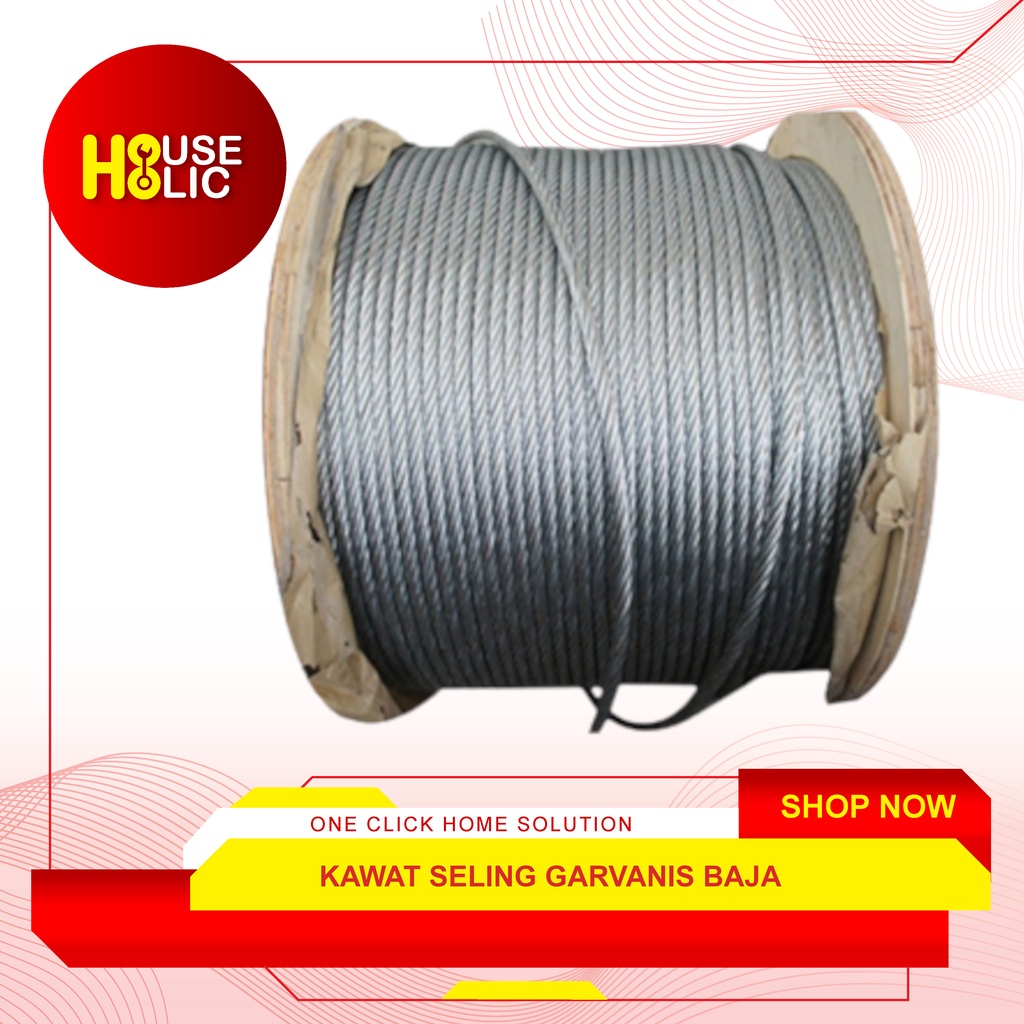 Kawat Seling Galvanis 7 x 7 / Kawat Sling Baja Wire Rope Permeter
