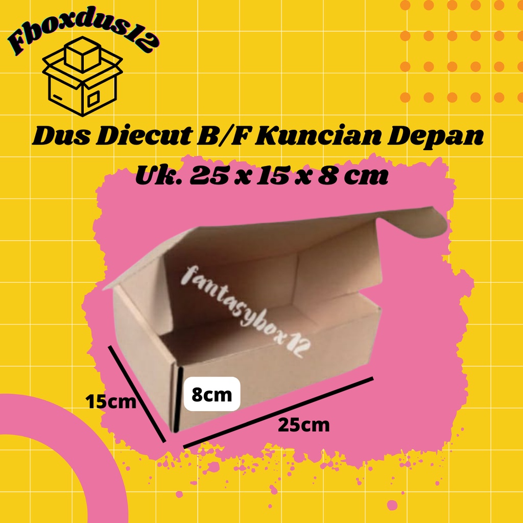 

DUS PIZZA/KARDUS/BOX DIECUT KUNCIAN DEPAN B FLUTE Uk.25x15x8cm ( MINIMAL ORDER 10 PCS )