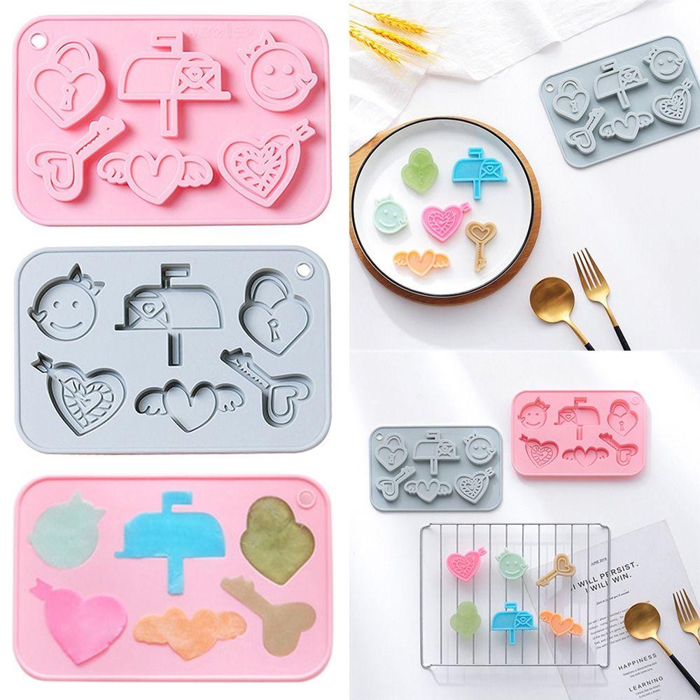 Solighter Hari Valentine Handmade Sabun Cetakan Cinta Hati Baking Pan Silicone Mold