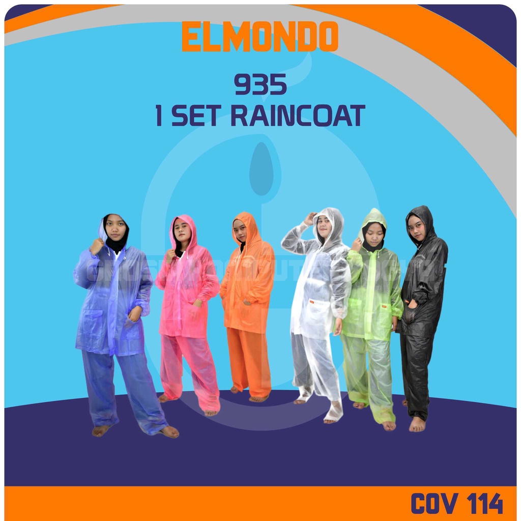 Elmondo 935 1 Set Raincoat Jas Hujan Setelan Mantel Baju Celana