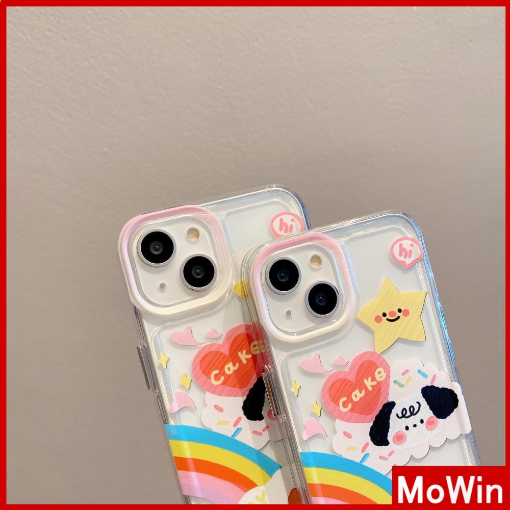 For iPhone 14 Pro Max iPhone Case TPU Soft Case Clear Case Space Case Plating Button Cute Cartoon Rainbow Compatible For iPhone 13 Pro Max 12 Pro Max 11 Pro Max 7plus XR xs max