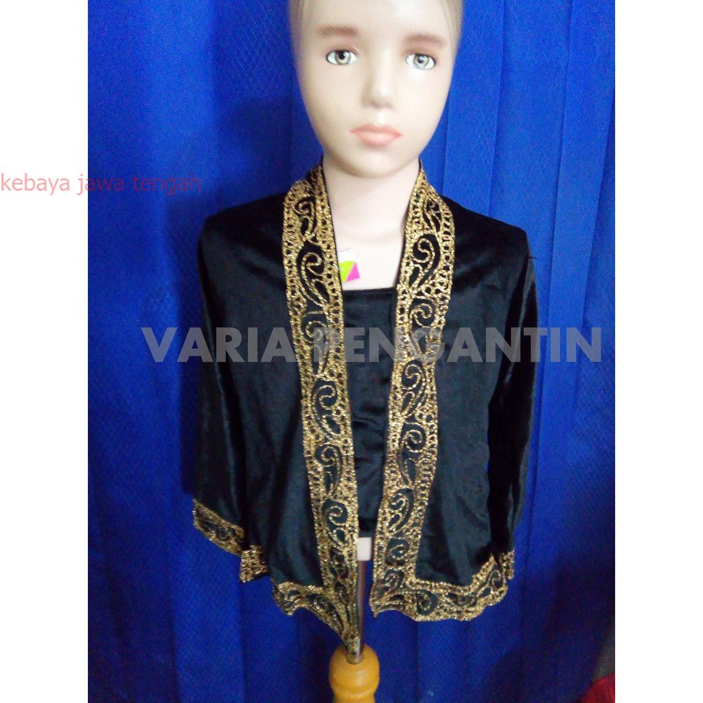 baju kebaya jawa anak bludru hitam / baju ibu kartini Kebaya Bludru