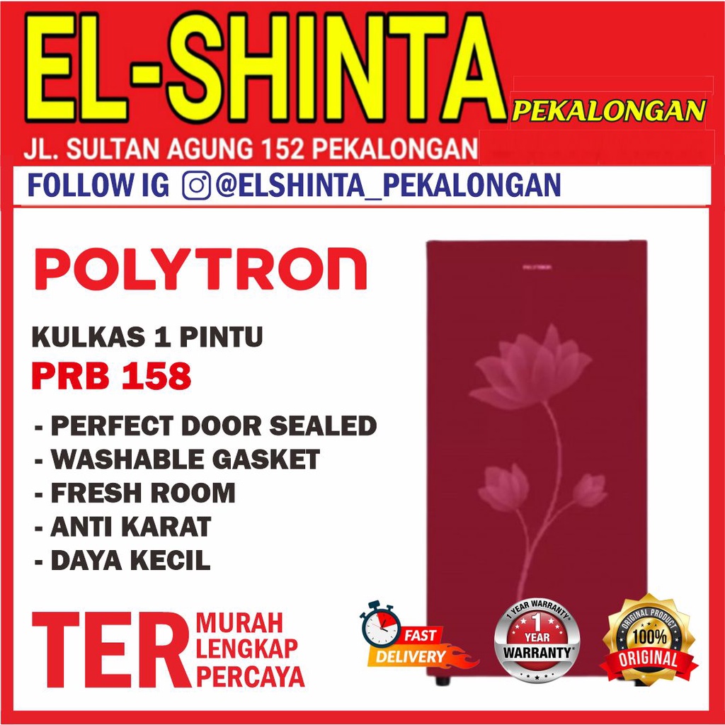 KULKAS POLYTRON PRB-159 / PRB-179 / PRB 189 / KAPASITAS 150L / 170L / 180L / PRB 158 / PRB 178 / 188