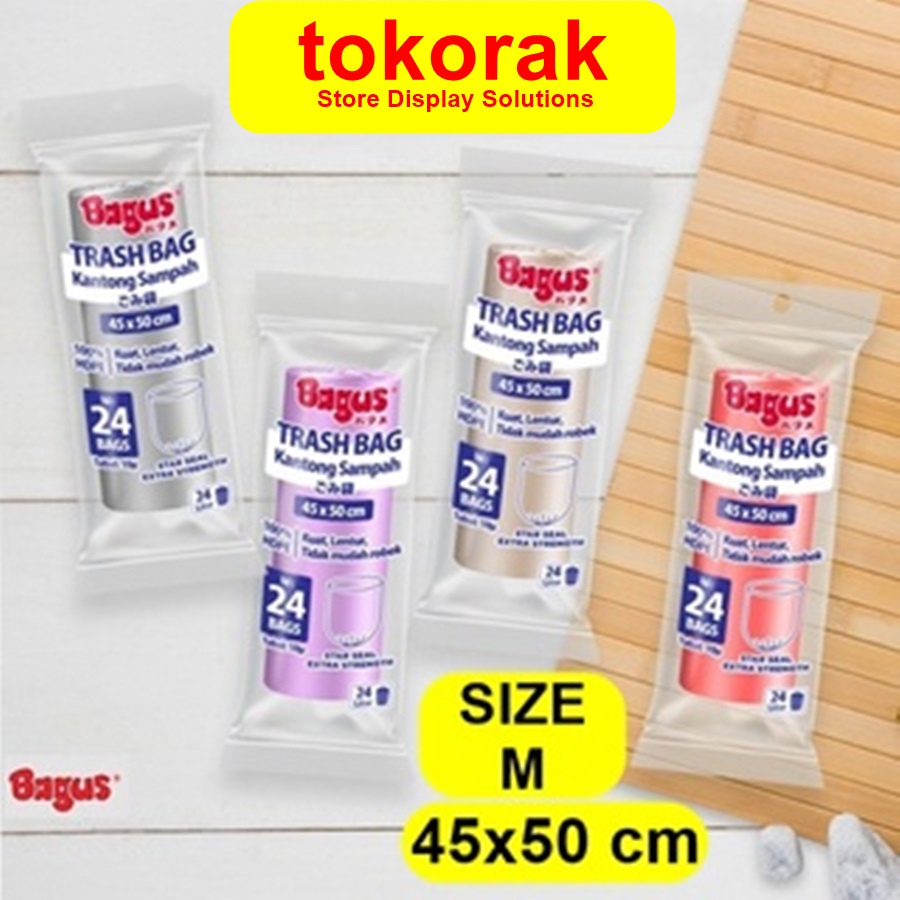 BAGUS TRASH BAG ROLL S 45 X 50 CM - KANTONG PLASTIK SAMPAH RECYCLABLE