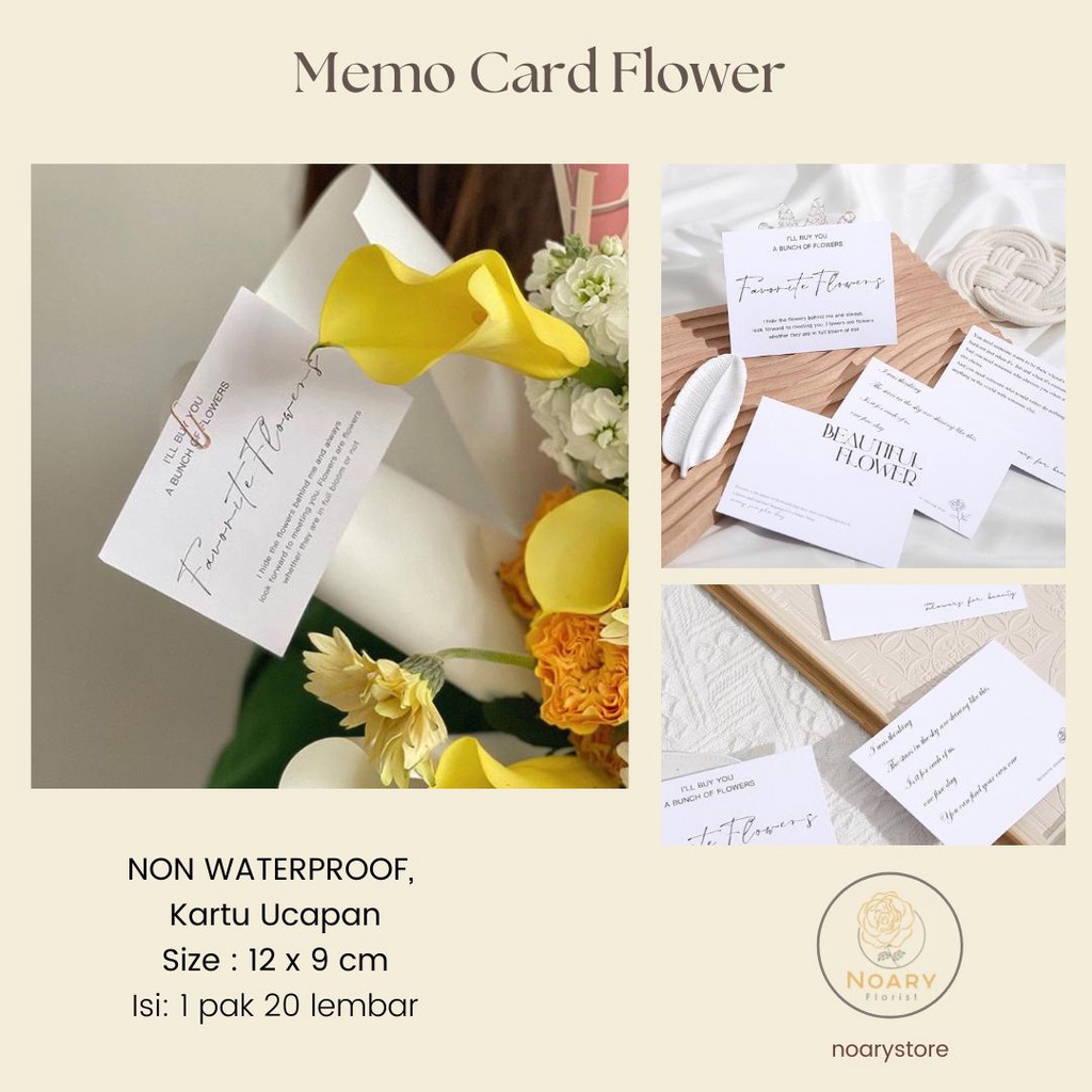 Memo Card Flower Kartu Ucapan