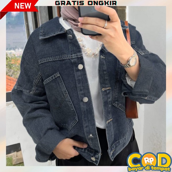 Jaket Wanita Jeans Oversize Import Jins Jacket Lepis Cewek Jumbo Crop Jaket Jeans Jaket Denim Cewek 