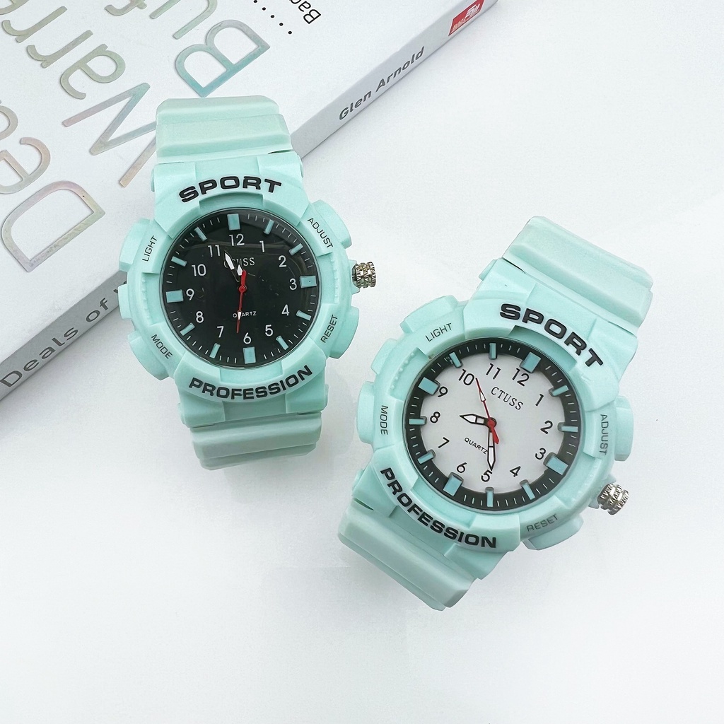 COD✅ Jam Tangan Wanita Pria Sport Anti Air Rubber Quartz Analog Gaya Korea Qualitas Tinggi   S1255