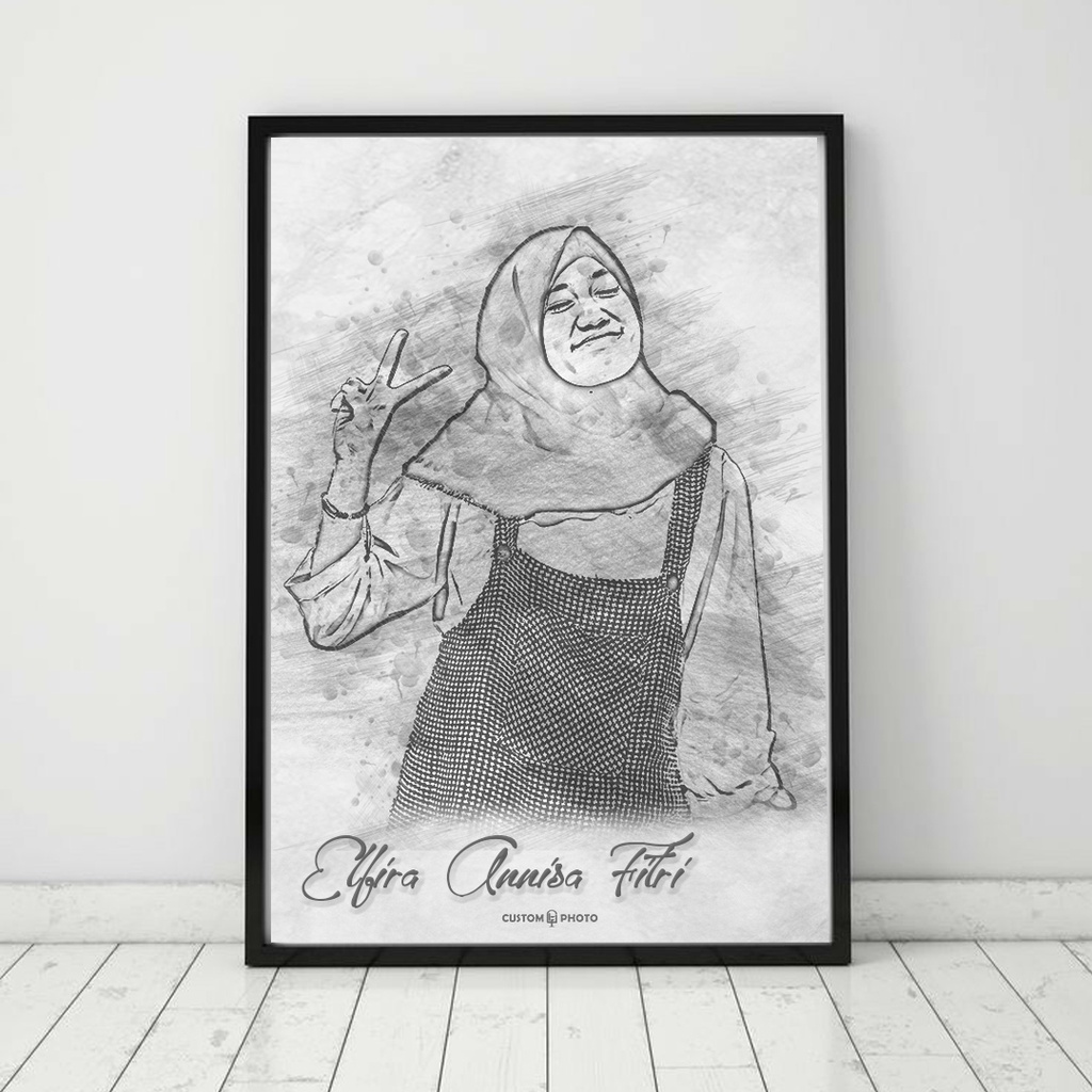 Lukisan Foto Sketsa_Custom Sketsa Wajah