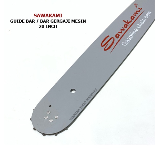PAKETAN Bar Gergaji Mesin 20 INCH + Rantai Kasar 34T Merk SAWAKAMI