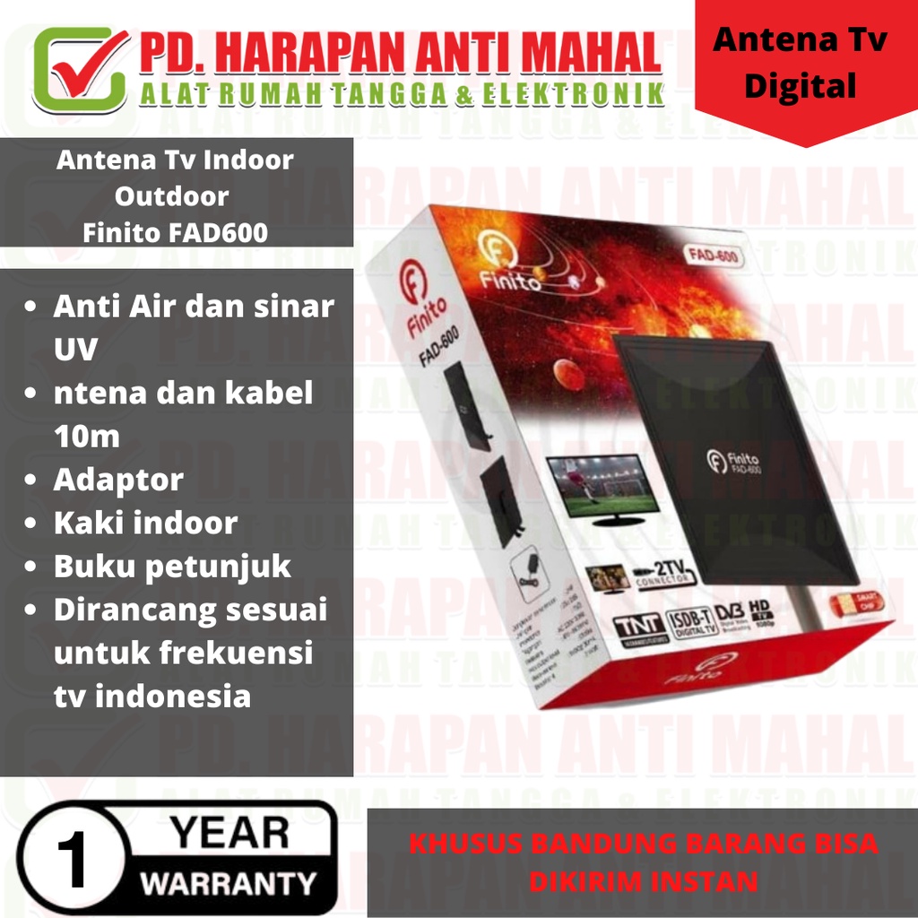 Antena Tv Indoor / Finito FAD600 Antena Digital/Indoor Outdoor Digital Finito Antena Digital