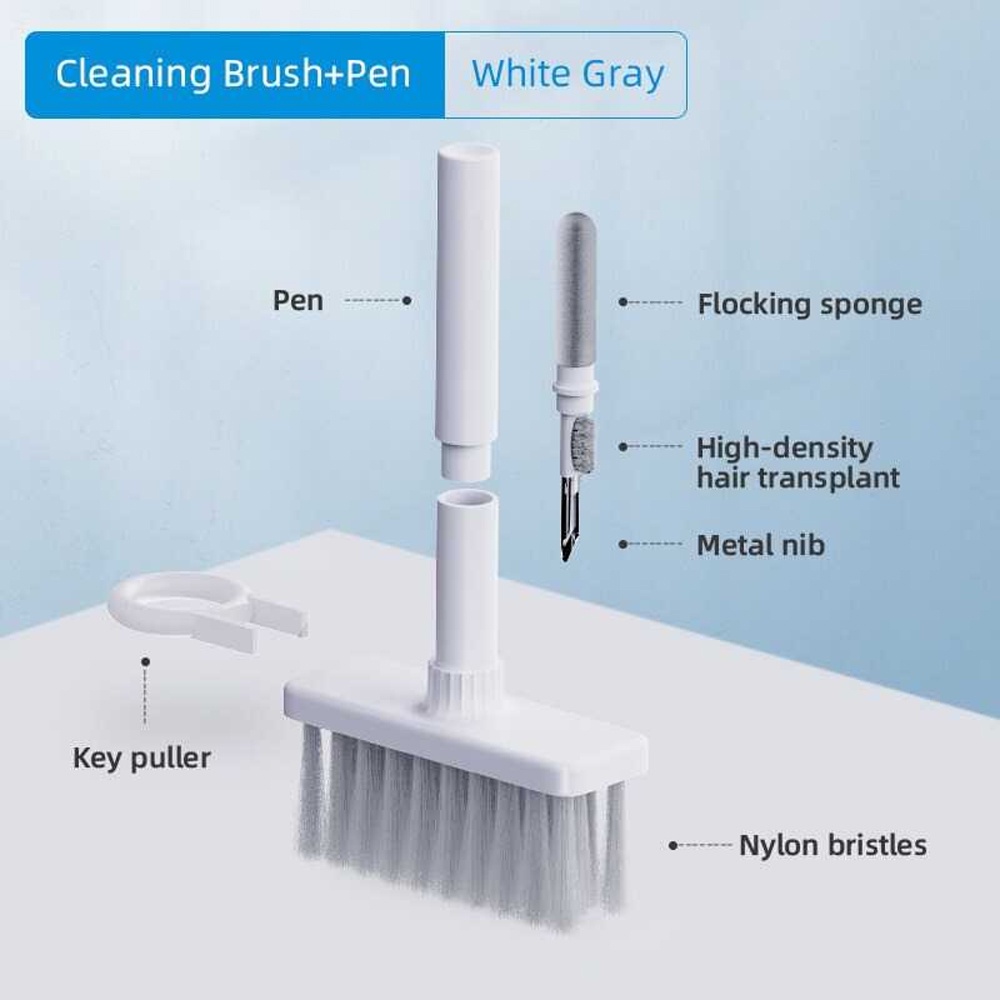 Hagibis Sikat Pembersih Keyboard Cleaning Brush with Cleaning Pen &amp; Key Puller - CB01 - Gray/White