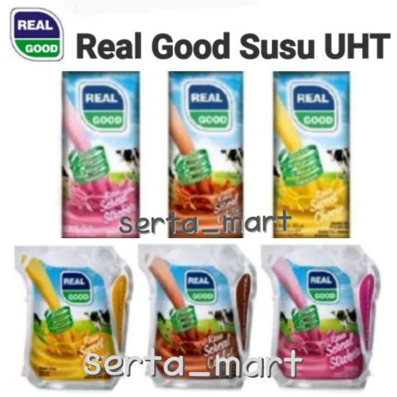 

Real Good Susu UHT Pouch 125ml - Susu Bantal 150ml - Sereal Cokelat / Strawberry / Cheese