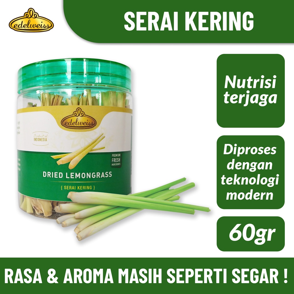 

Edelweiss Rempah Sereh Kering (Dried Lemongrass ) 60gr Teh Serai Sere Wangi