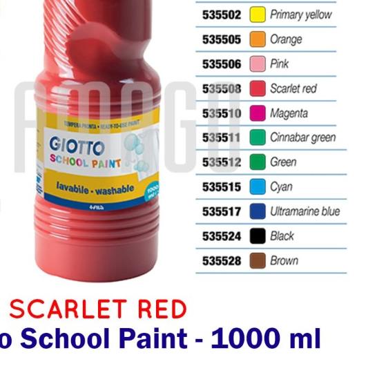 

GIOTTO SCHOOL PAINT - SCARLET RED - 1.000 ml - 535508