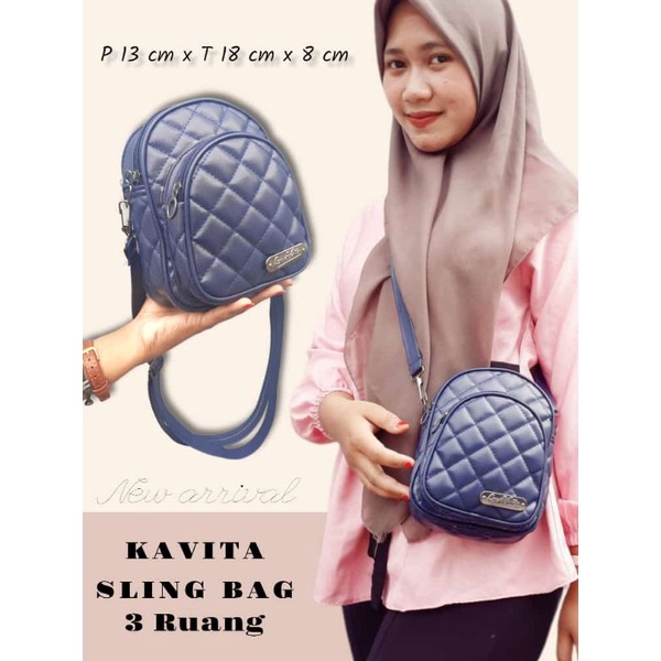 KAVITA SLINGBAG/TAS SLEMPANG 3 RUANG 3 RESLETING ACC RANDOM