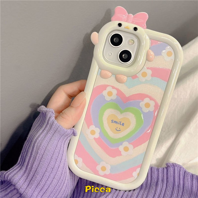 Soft Case Desain Bunga Senyum Hati 3D Untuk Redmi 9T 9A 9C 10C 10A 9C NFC PO CO M3