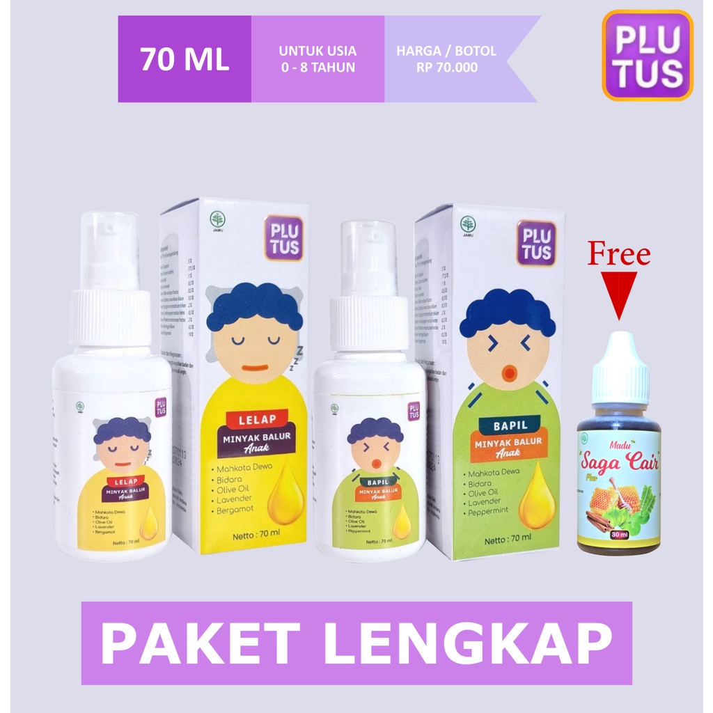 PLUTUS Bapil Dan Lelap Free Madu Saga Cair Untuk Anak Minyak Telon Plus