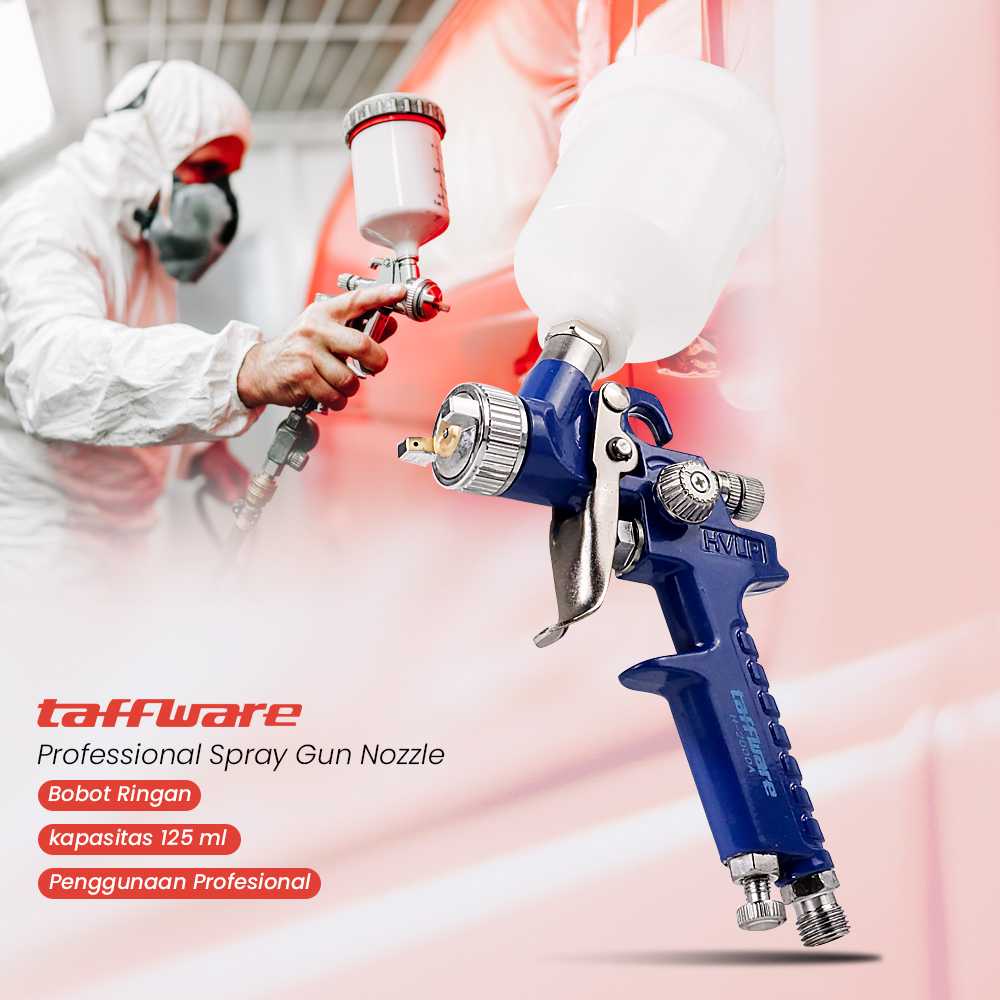 Airbrush Air Brush Spray Gun Elektrik Cat Modif Motor Mobil Nozzle HVLP Professional Taffware